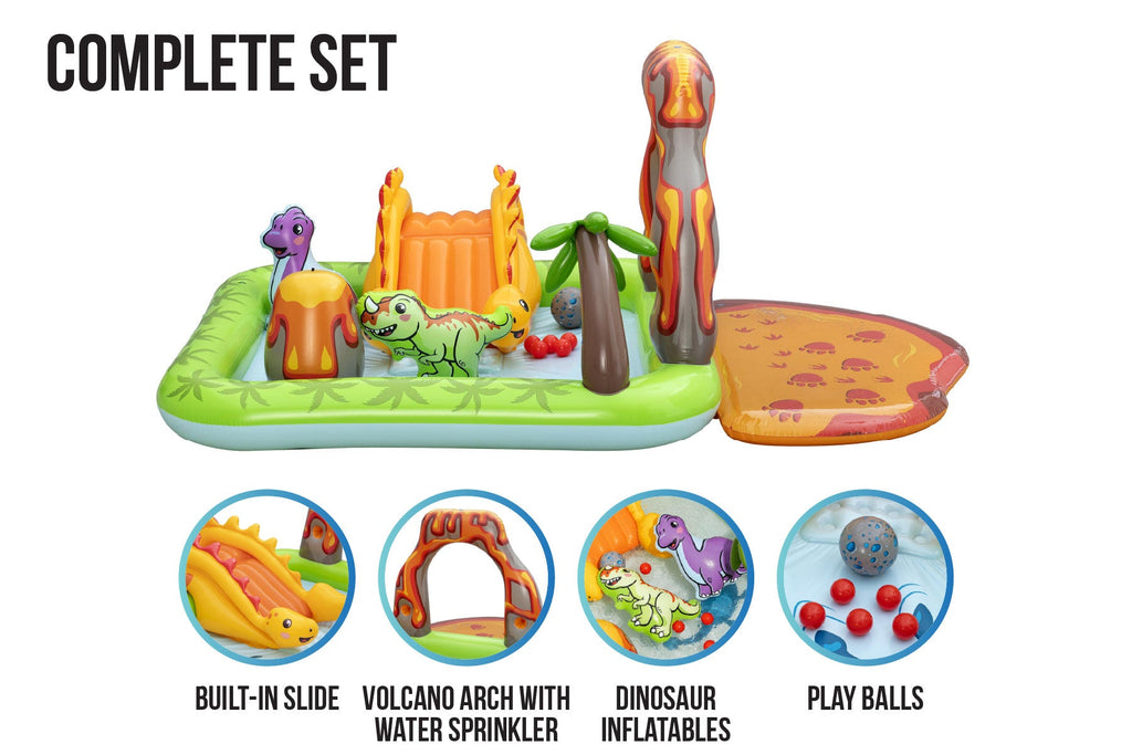 Volcano Springs Inflatable Paddling Pool with Play Centre