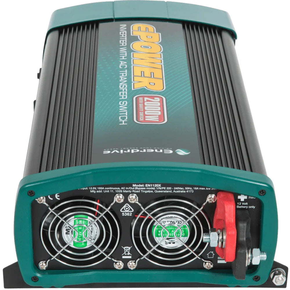 Enerdrive 12V 2000W ePower Pure Sine Wave Inverter w/ RCD & AC Transfer Switch