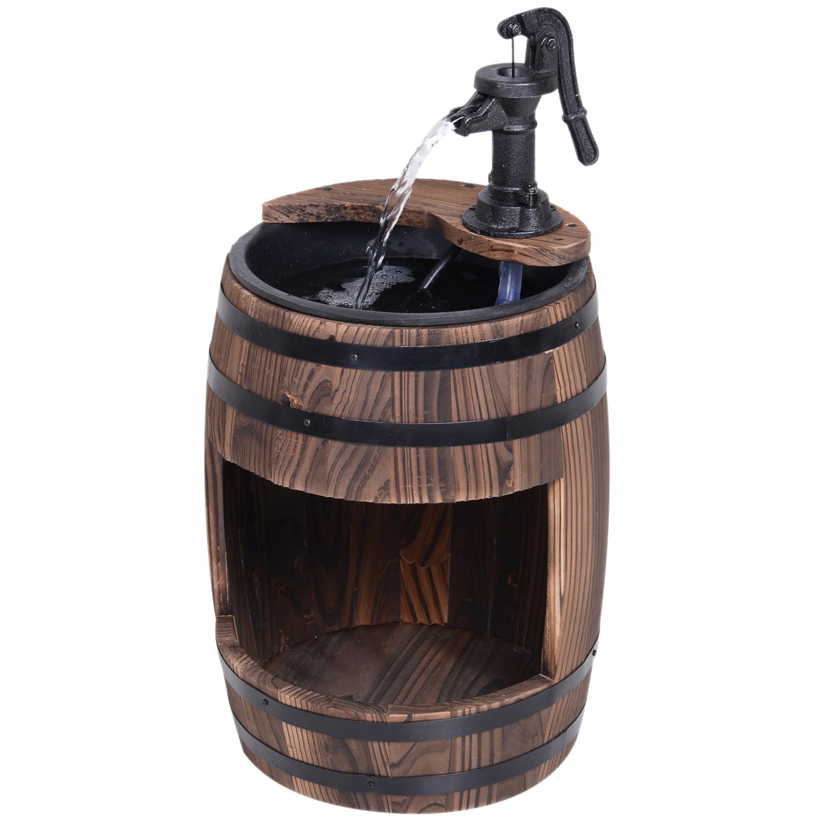 23" Wooden Fountain, 2 Tiers Electrical Waterfall w/ UL Certified 3600r/min Speed Pump