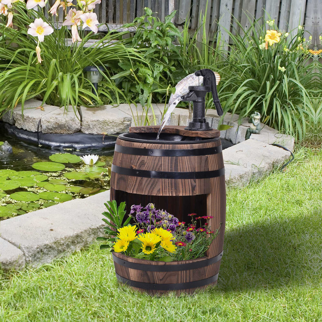 23" Wooden Fountain, 2 Tiers Electrical Waterfall w/ UL Certified 3600r/min Speed Pump