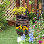 23" Wooden Fountain, 2 Tiers Electrical Waterfall w/ UL Certified 3600r/min Speed Pump