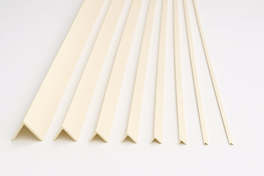 1m & 2.48m Length – Ivory PVC Corner Angle Trim 90° Plastic Edge Protector