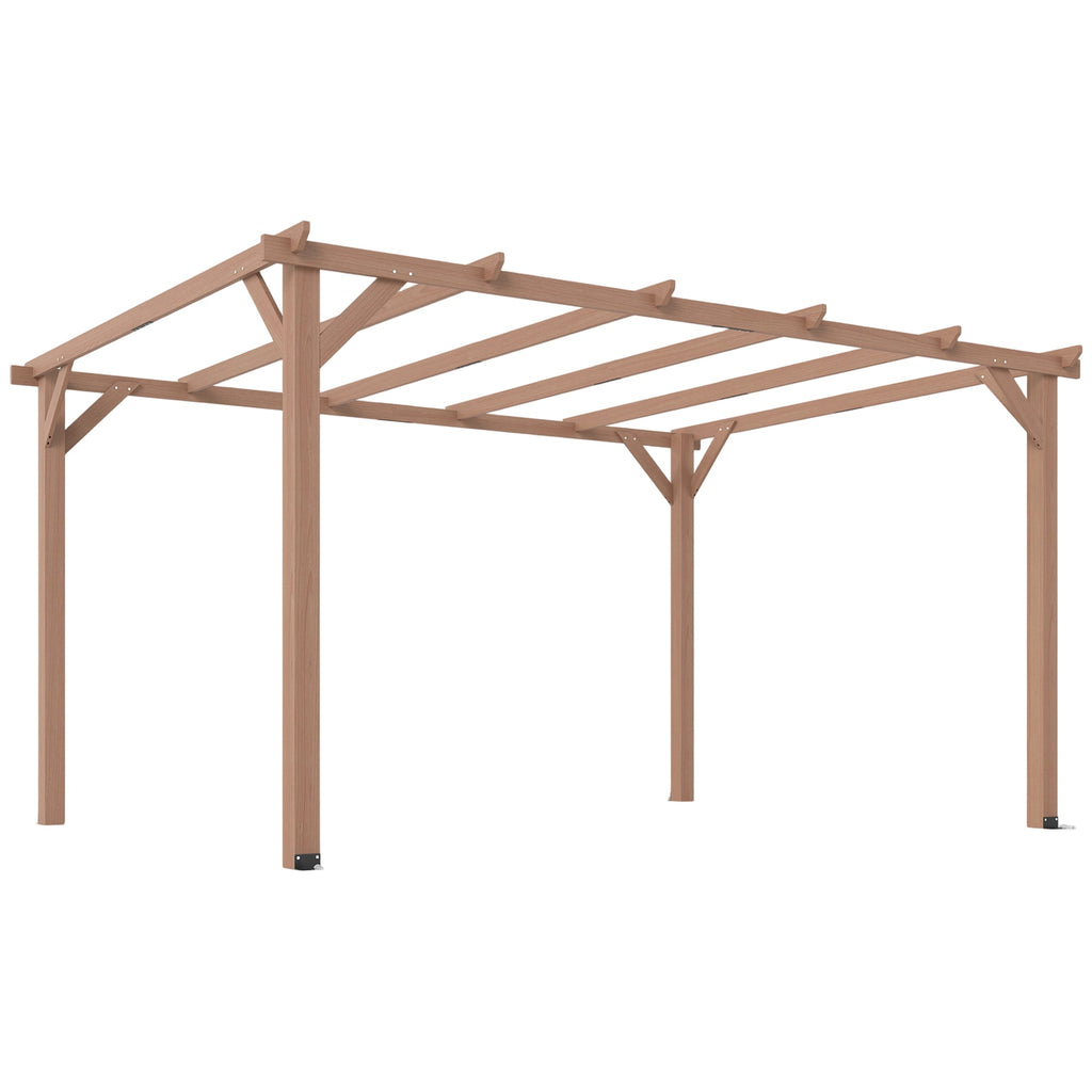 PerArbor 4 x 3 m Wooden Pergola Kit, Garden Pergola Gazebo Grape Trellis with Triangle Supports