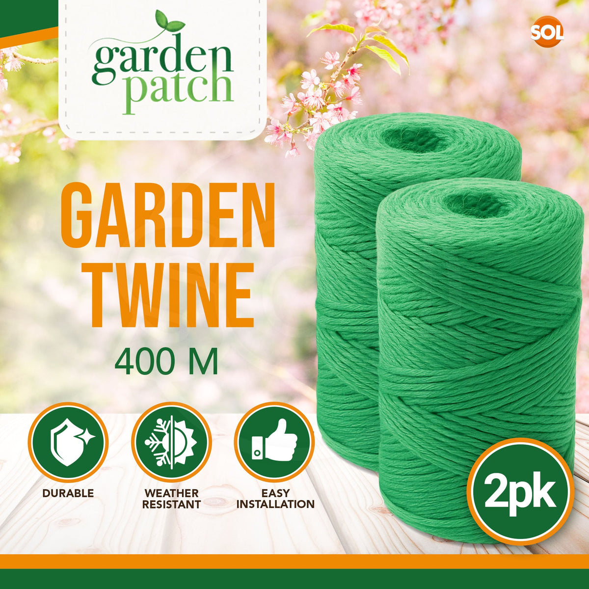 Green Garden String Twine | Heavy Duty Plant Support | 200M