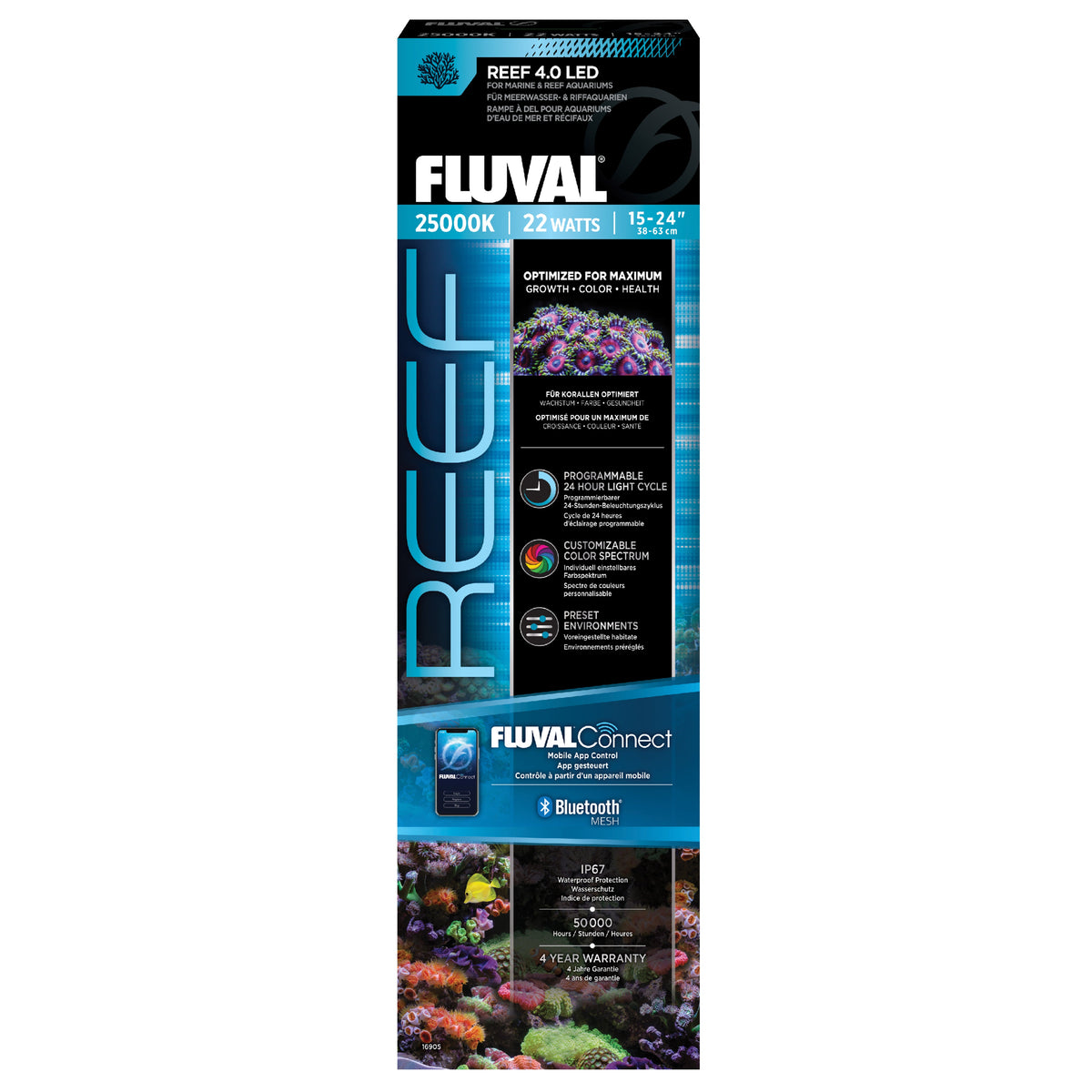 Fluval Reef 4.0 LED Aquarium Light, App-Controlled
