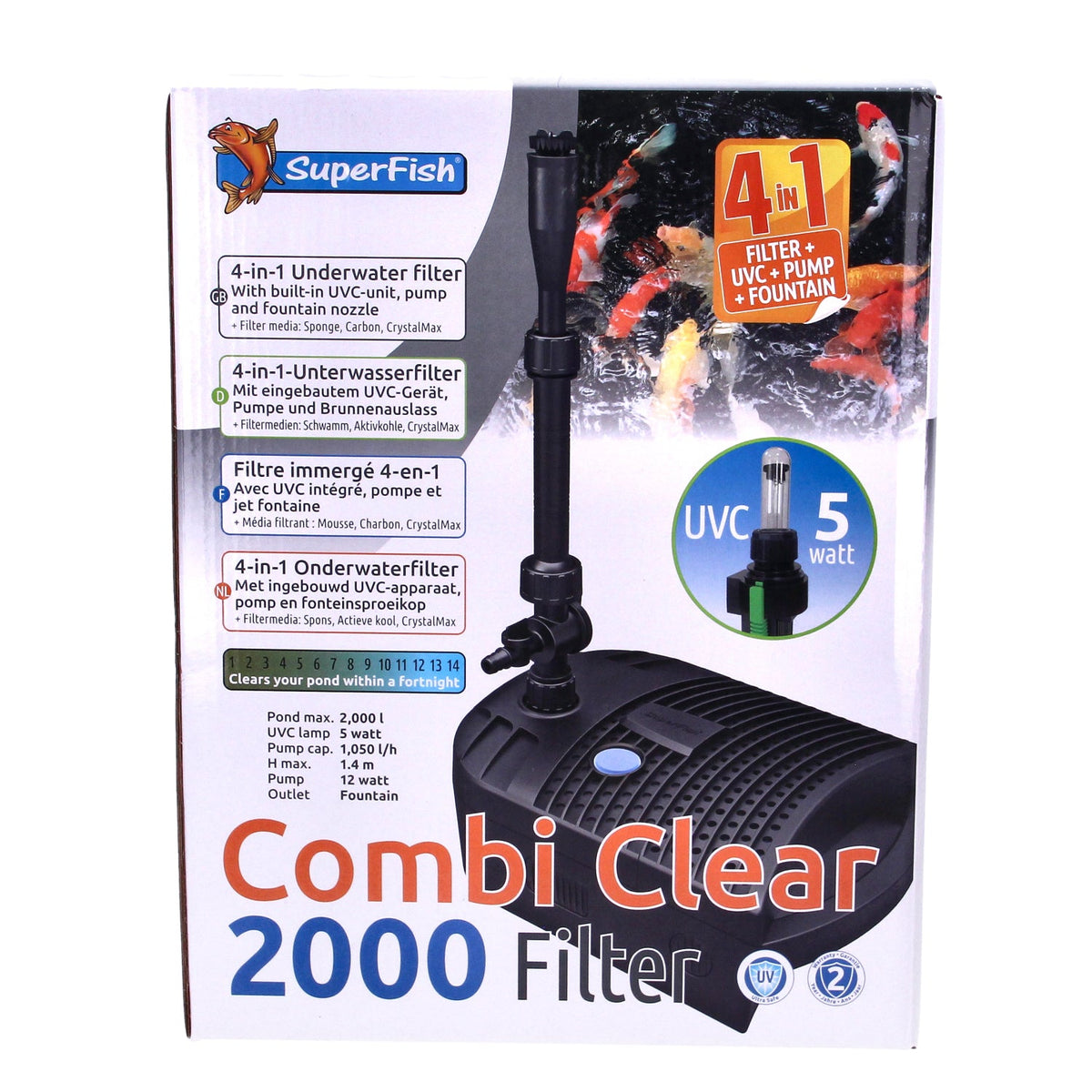 Superfish Combi Clear Pond Filter 2000 with UVC & Fountain