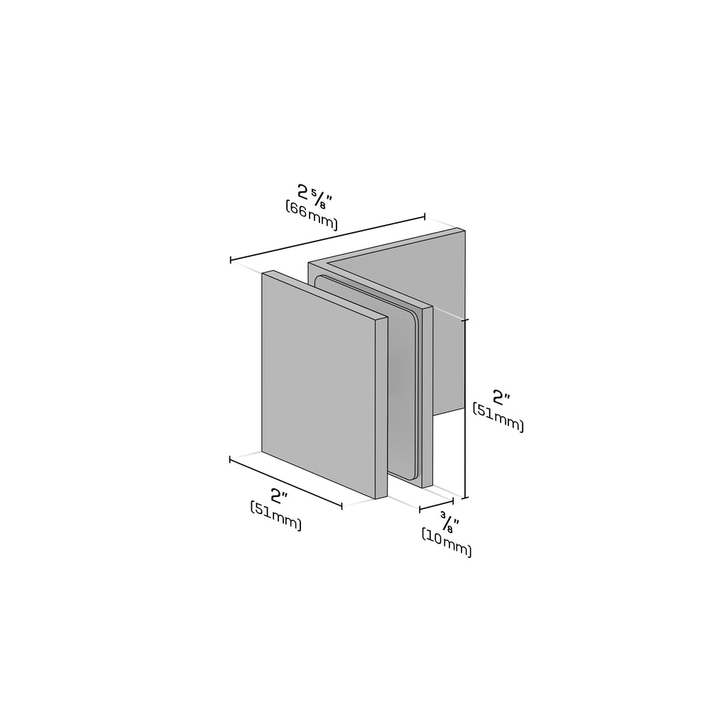 CARINA Wall Mount Fixed Panel Clip with Large Leg