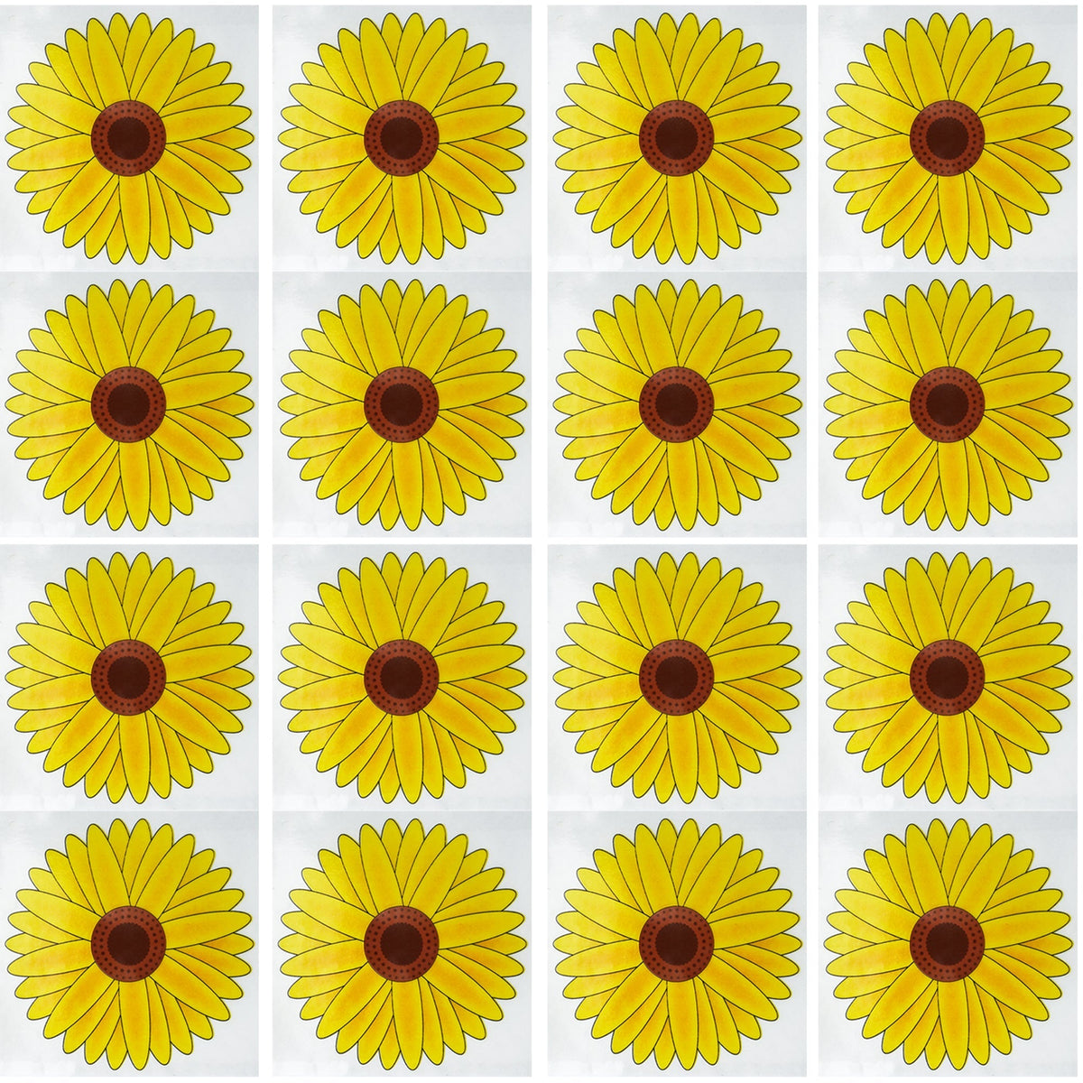 Window Sticker Fly Traps Sunflower Design | 8-16 Pack