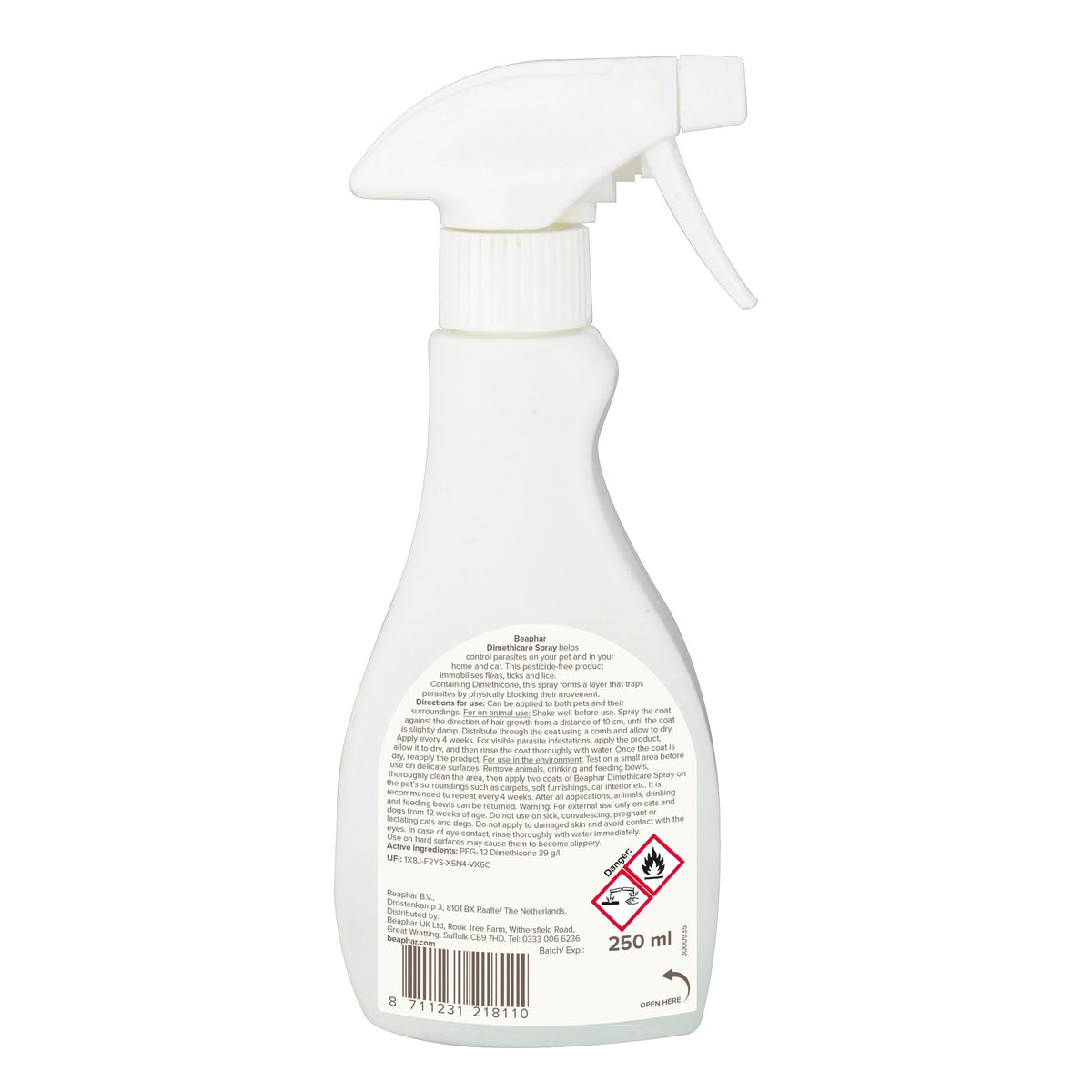 Beaphar Flea & Tick Spray 250ml Dimethicare Cats Dogs Home & Car Treatment