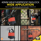 Weatherproof Padlock 40mm | Outdoor Security Lock Includes 3 Keys