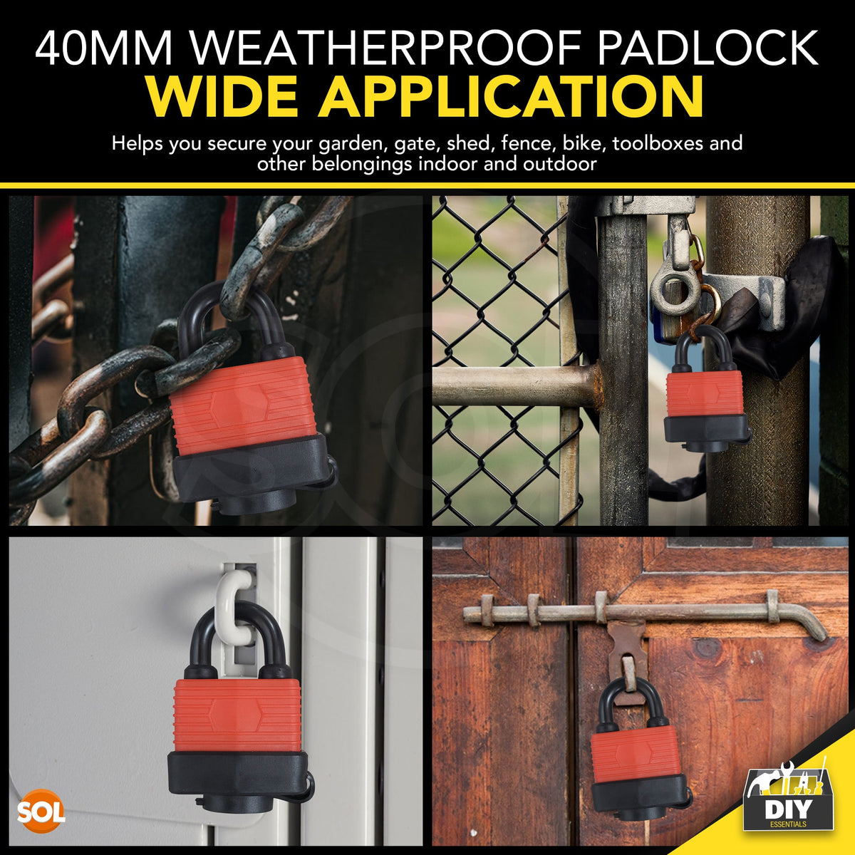 Weatherproof Padlock 40mm | Outdoor Security Lock Includes 3 Keys