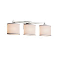Open Box - Justice Design Group FAB-8433-30-WHTE-CROM Textile 24.5" Regency 3 Light Vanity Light