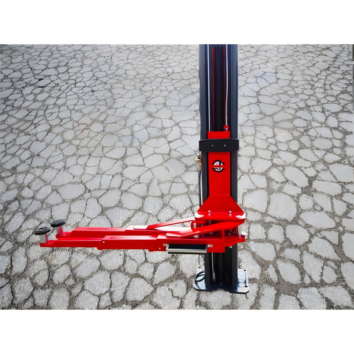 Katool KT-AS110D 11,000 lb Asymmetric Two-Post Lift — Direct Drive, Single-Point Lock Release