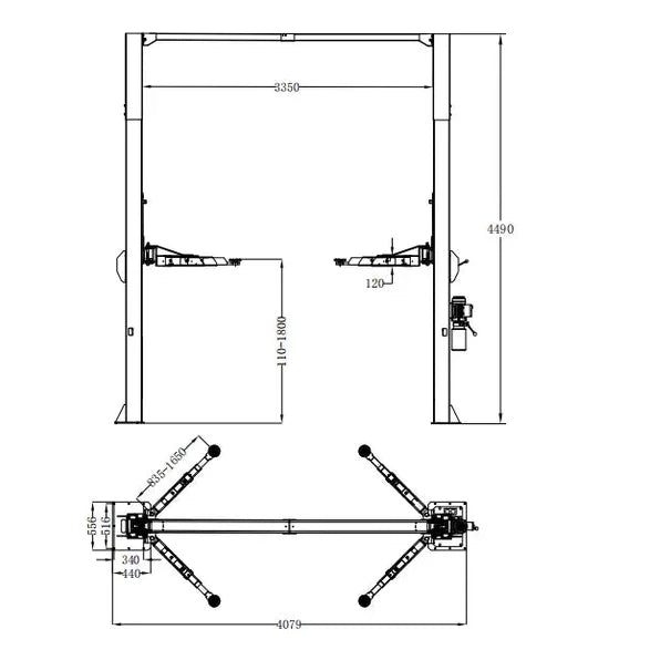 Katool KT-M150D 15,000 lb Direct-Drive Symmetric Two Post Lift