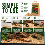 HabiStat Snake Bedding 10L Natural Shredded Wood Vivarium Substrate Dust Free