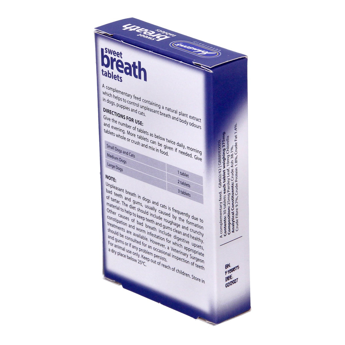Johnsons Sweet Breath Tablets for breath & body odours Cat - Dog