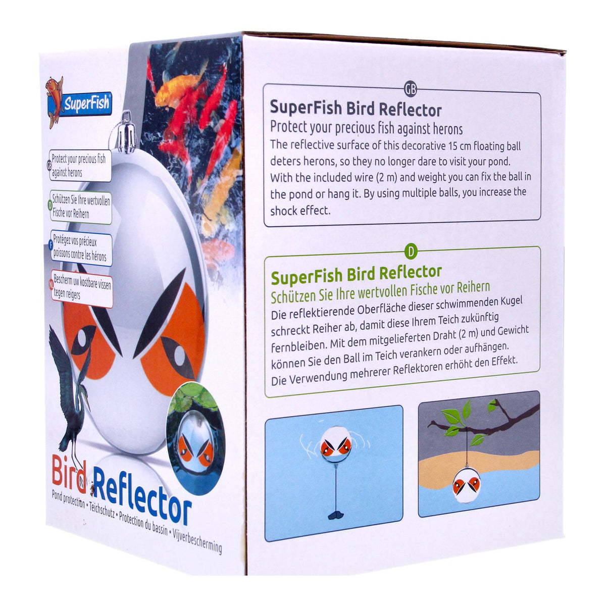 Superfish Pond Heron Scare Reflector 15cm - Fish Protection Ball