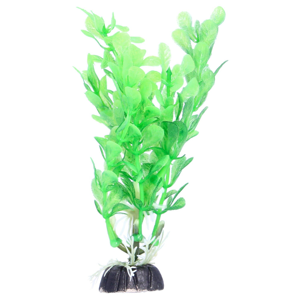 Green Plastic Aquarium Decoration Plants 10cm (Pack of 6)