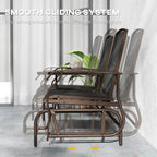 Patio Glider Rocking Chair 2 Person Outdoor Loveseat Rocker Garden Furniture Bench, Black