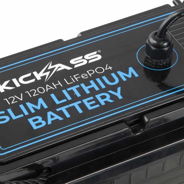 KickAss Smart 12V 120Ah Lithium Slimline Deep Cycle Battery LifePO4