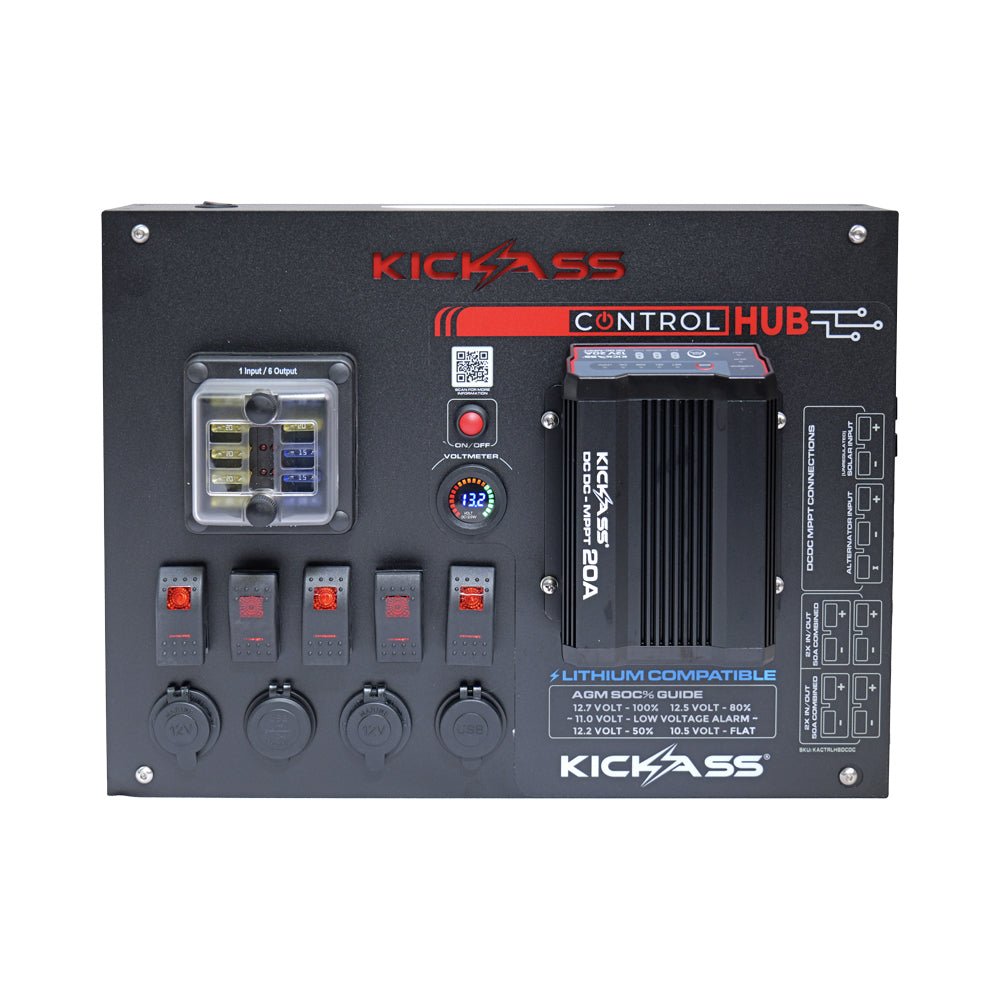 KickAss 12V Control Hub / Panel with 20A DCDC Charger