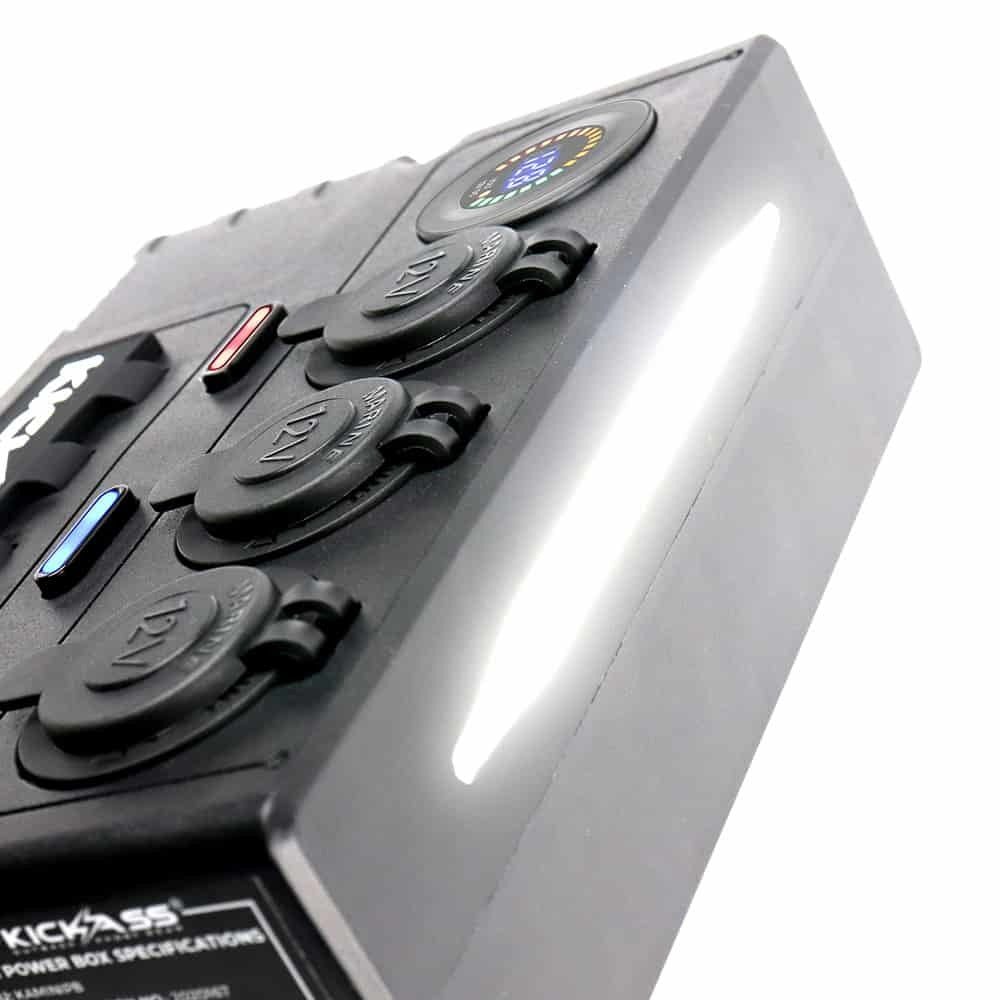 KickAss 12V Mini Control Box with 2 x Anderson, 6 x USB & 3 x Cig Sockets