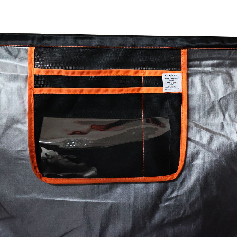 KickAss Premium Shower Awning - Black & Orange