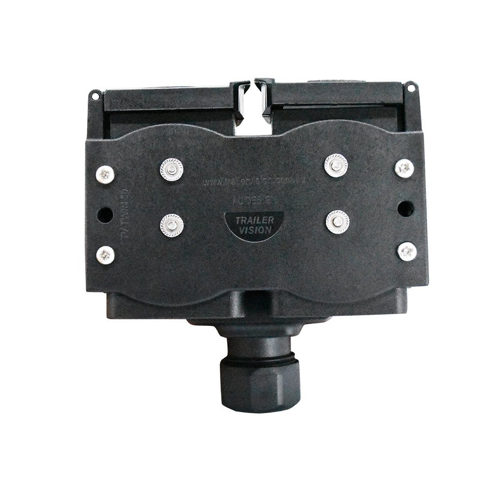 50A Anderson Style Dual Connector Cover with Mounted 12-Pin Flat Socket + Quick Screw LED Connectors