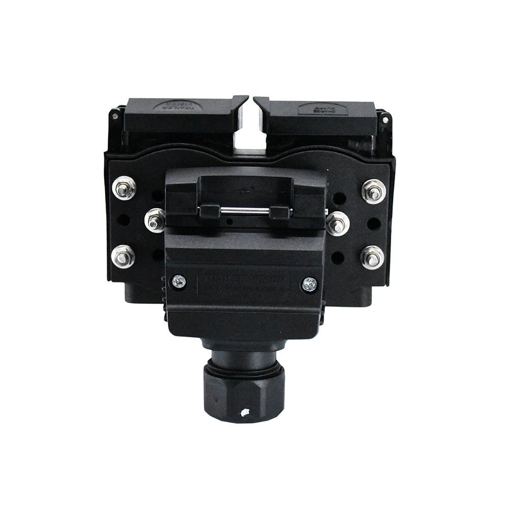 50A Anderson Style Dual Connector Cover with Mounted 12-Pin Flat Socket + Quick Screw LED Connectors