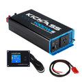 KickAss 12V to 240V Pure Sine Wave 1000W Inverter Bundle with Remote Display Screen & Cable Bundle