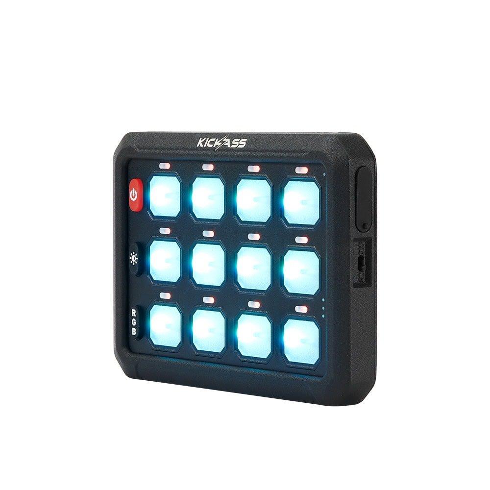 KickAss 12/24V 12 Gang Wireless Switch Panel with Magnetic Charging Cradle - MKII