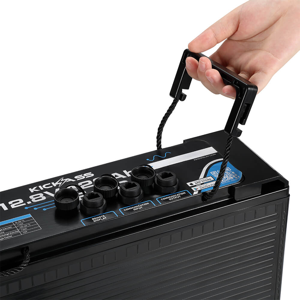 KickAss Smart 12V 120Ah Lithium Slimline Deep Cycle Battery LifePO4