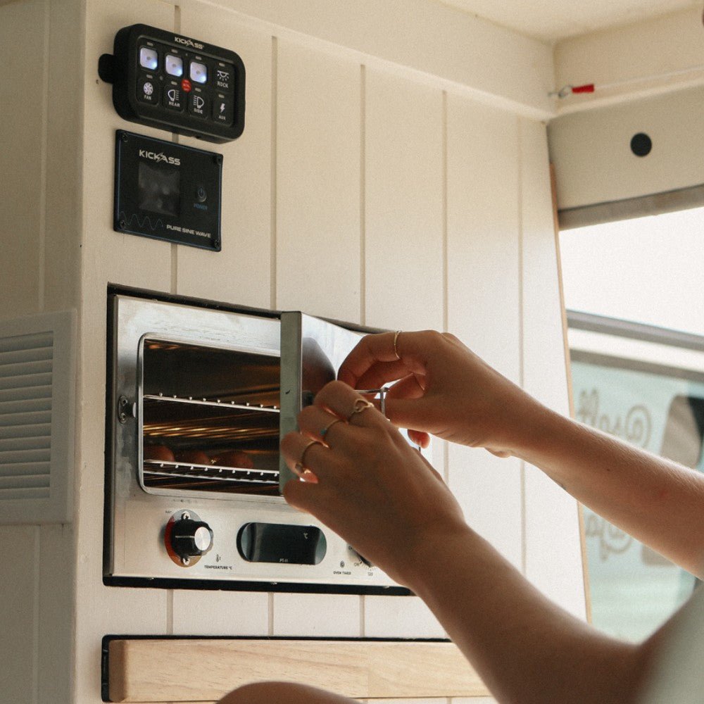 KickAss 12V 130W Portable Travel Oven with Glass Door & Thermometer