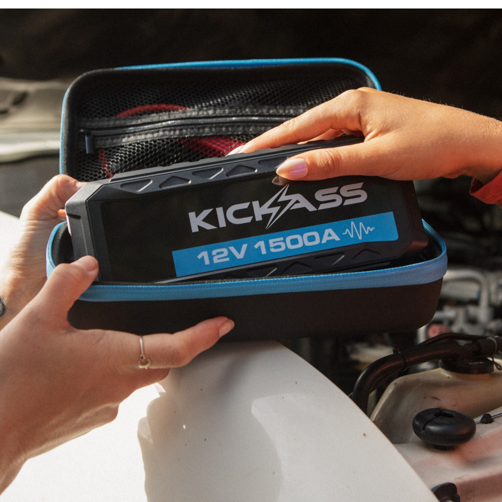 KickAss 12V, 1500A Portable Car Jump Starter with Power Bank - 3000A Peak