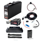 KickAss 12V 170Ah Slimline AGM Essentials Dual Battery Kit with 25A DCDC Charger, Battery Tray, Wiring Kit, Accessory Panel and Maxi Fuse Holder