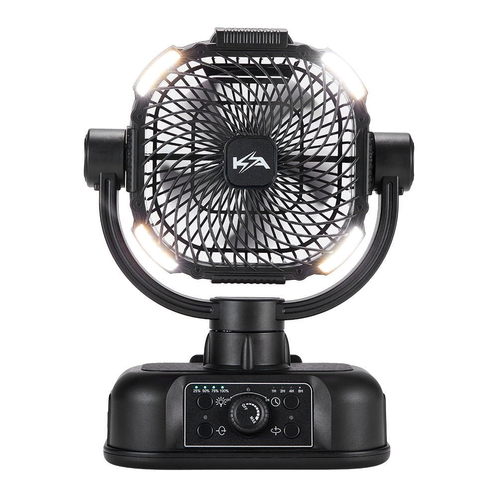 Kickass 360° Oscillating 20,000mAh Camping Fan with Power Bank & Light