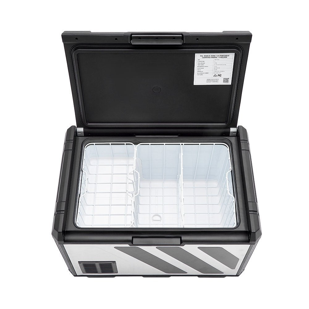 KickAss Portable 12V Fridge/Freezer - Single Zone Stainless Steel, 50L