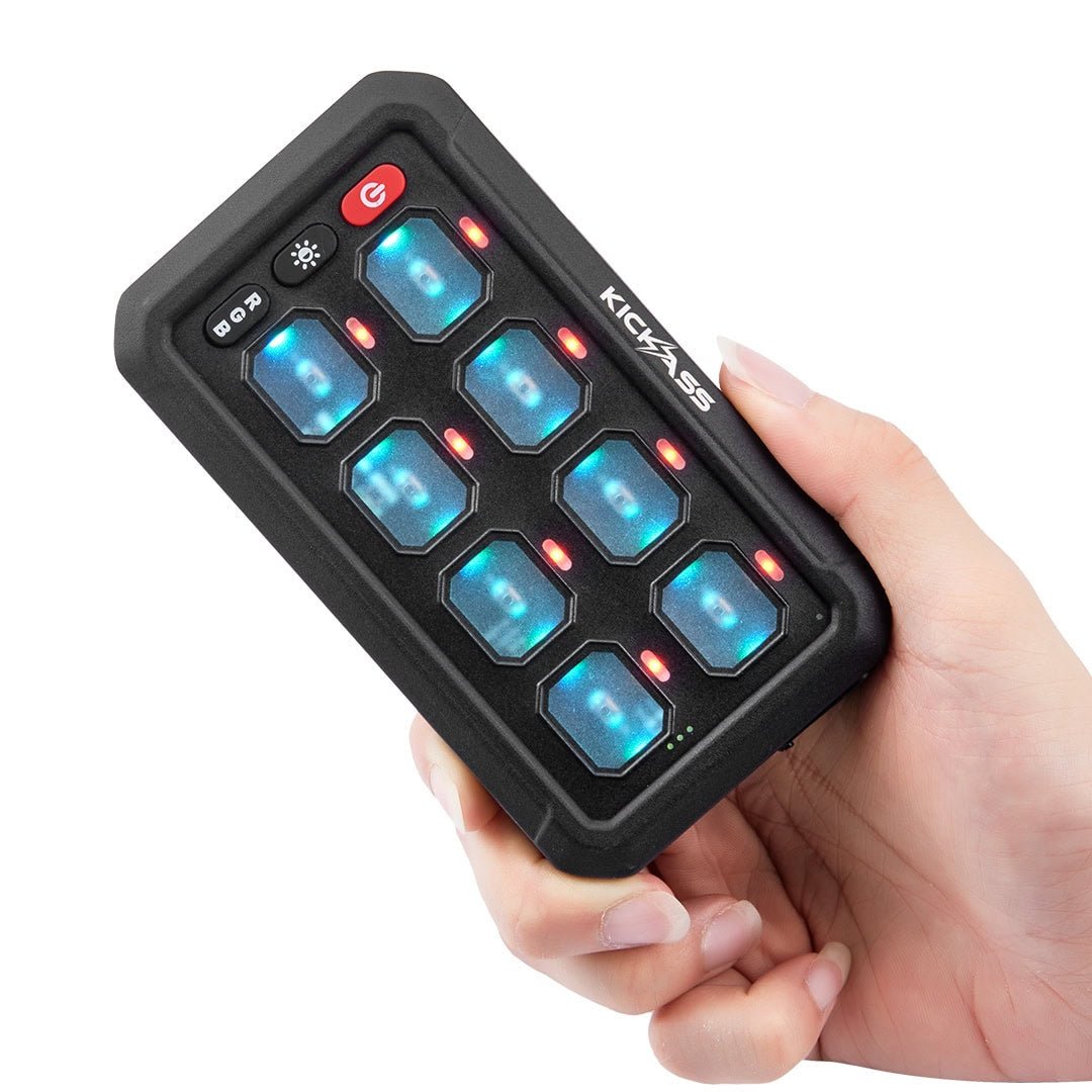 KickAss 12/24V 8 Gang Wireless Switch Panel with Magnetic Charging Cradle - MKII