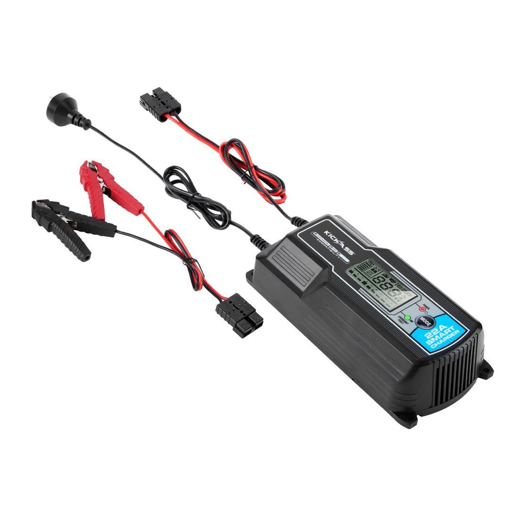 KickAss Battery Box with 25A DCDC Bundle with 120Ah AGM Battery, Tray, Wiring Kit and 22A Charger
