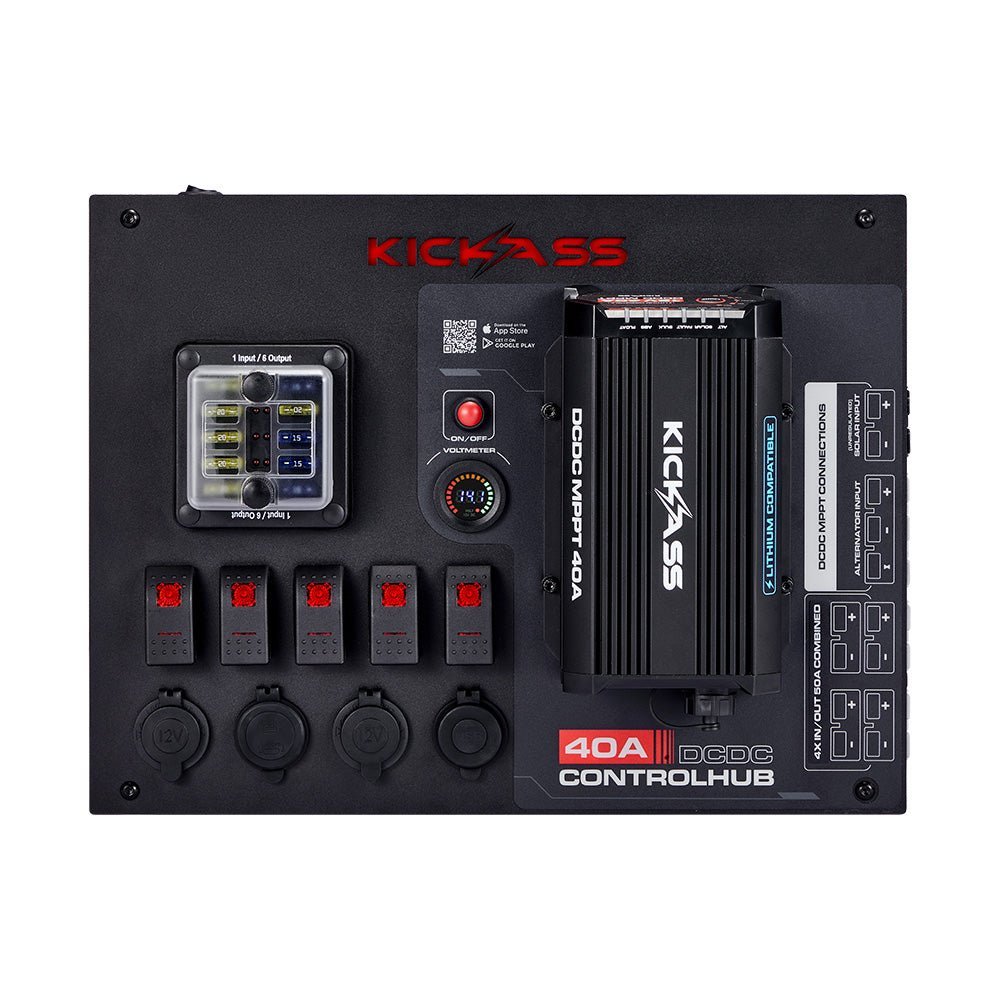 KickAss Control Hub 40A Complete Dual Battery Kit with Smart Shunt and Wiring