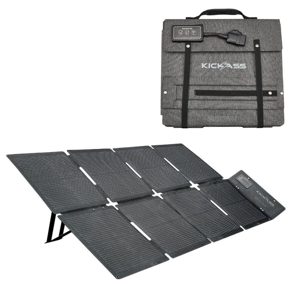 KickAss KickCharge 3000 Lithium Power Station, 200W DC Solar Blanket & 8B&S Extension Lead Bundle