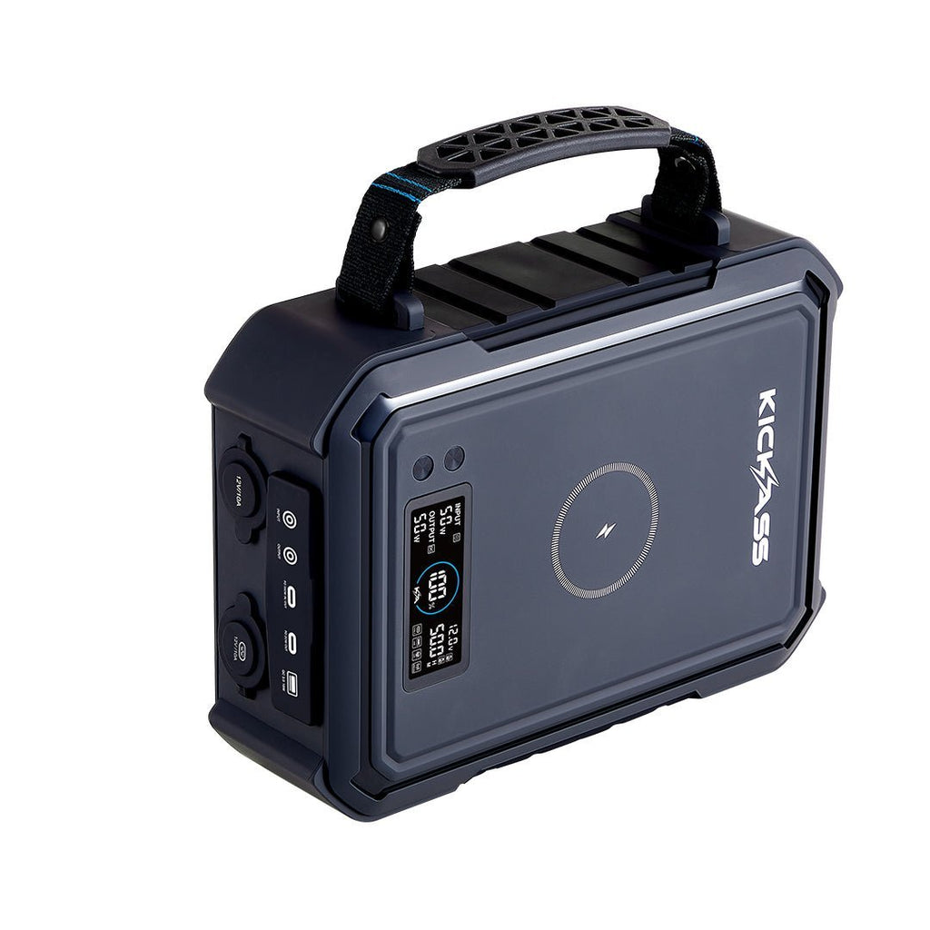 KickAss KickCharge Powerhub Portable Power Pack Bundle with Starlink Mini, Projector & Tripod