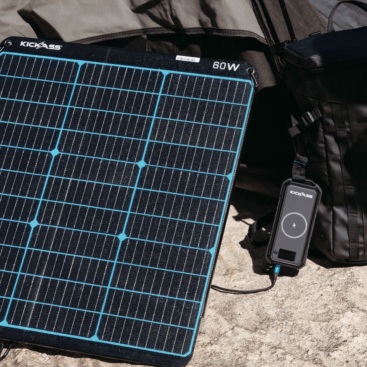 KickAss KickCharge Swag Power Pack 24000mAh + 60W Portable Solar Panel Bundle