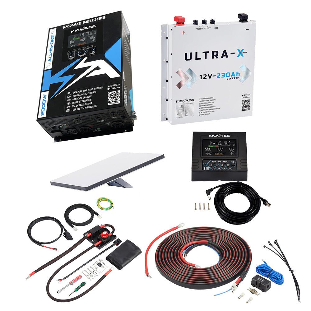 KickAss PowerBoss Bundle with 230Ah Lithium Battery, Starlink Mini and PowerBoss Connections Kit