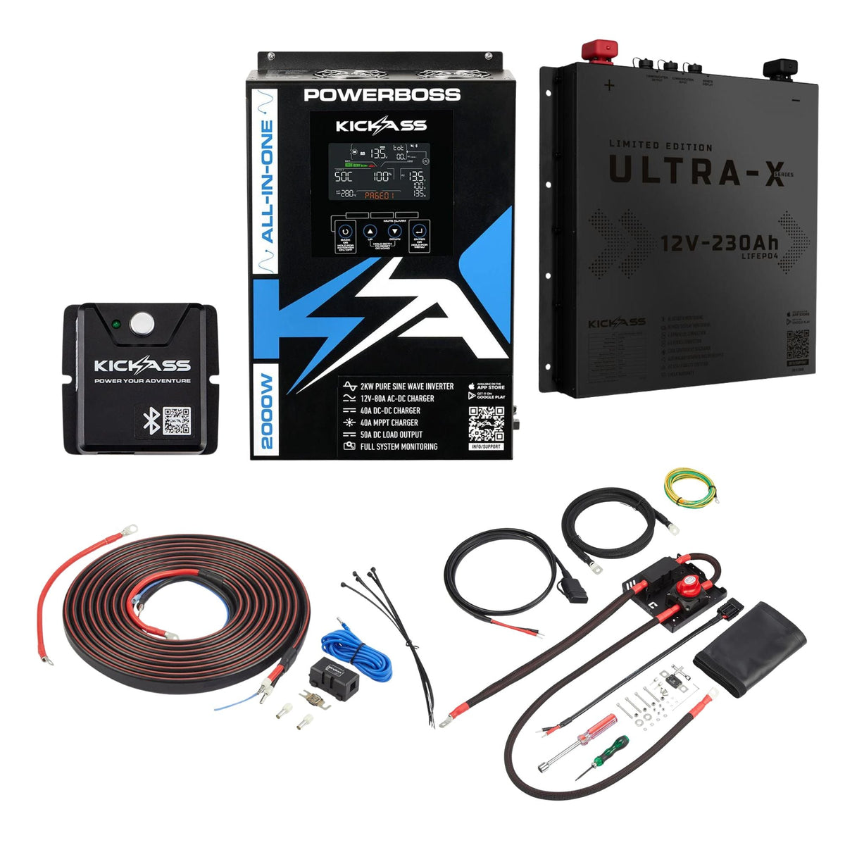 KickAss PowerBoss Canopy Base Kit with 230Ah Slimline Lithium Black Edition