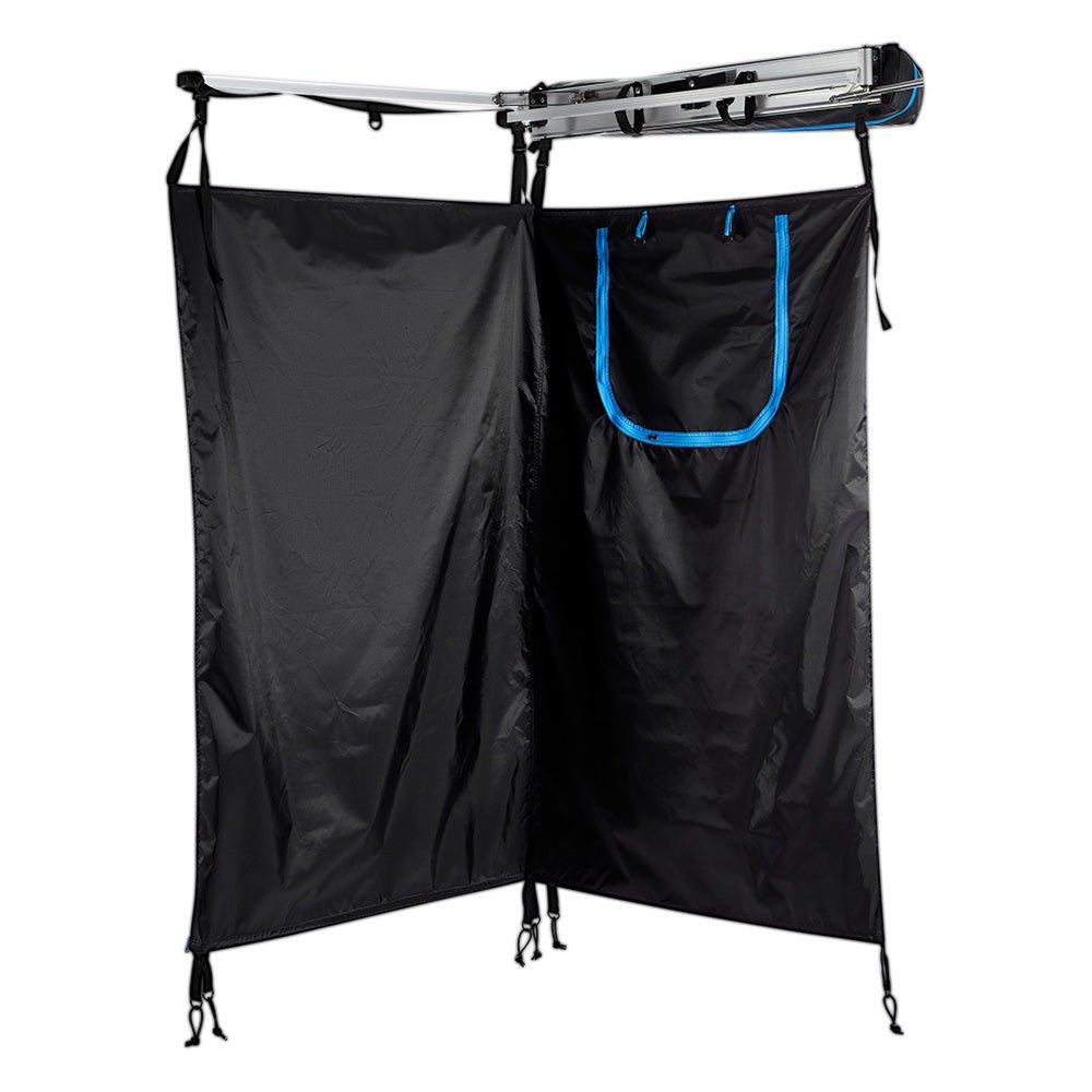 KickAss Premium Shower Awning - Black & Blue