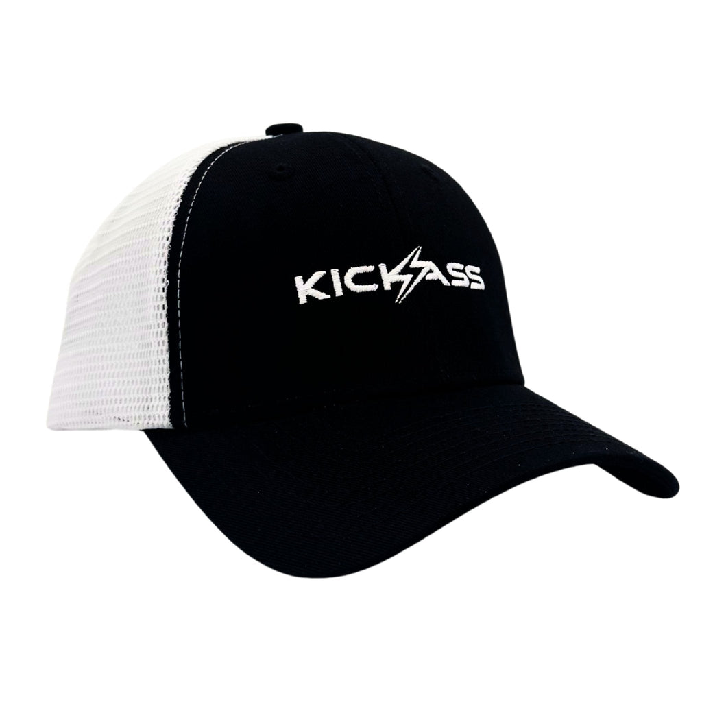KickAss Snapback Trucker Cap - Black and White