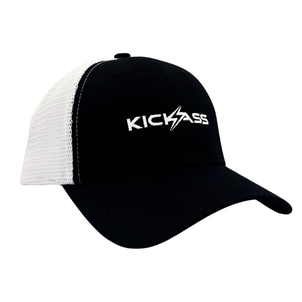 KickAss Snapback Trucker Cap - Black and White