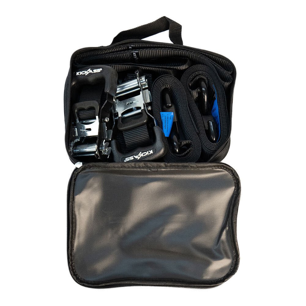 KickAss Heavy Duty Ratchet Strap Set - Pair with Tie Down Loop - 38mm x 2.5m - 750KG