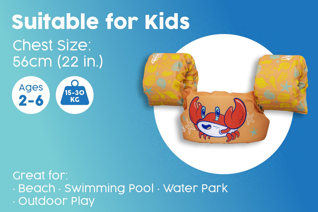 Kids Puddle Jumper Swim Vest with Armbands – Crab